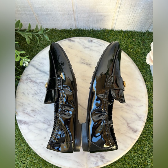 TORY BURCH Patent LeatherBallet Loafers Perfect Black size 8.5 NEW